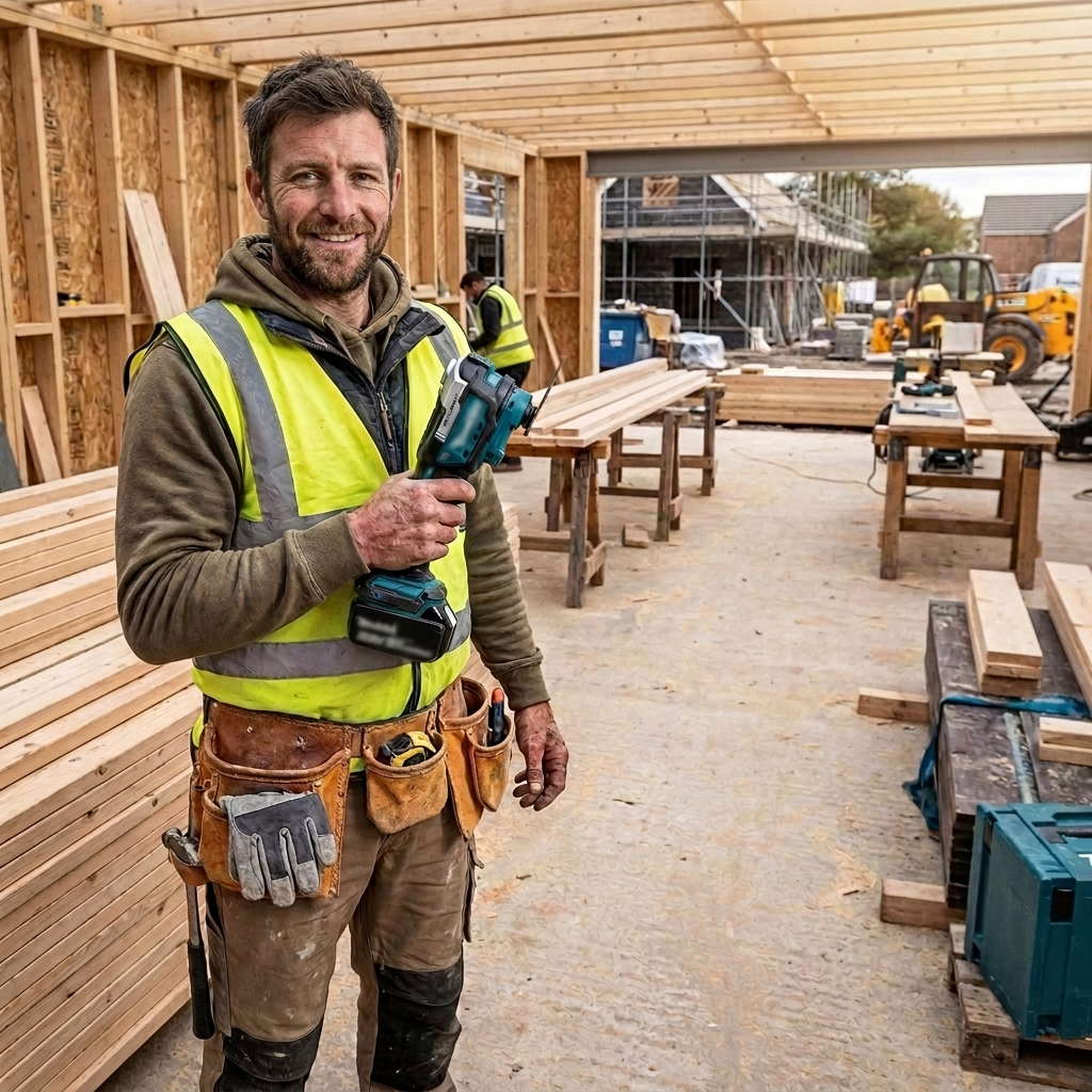 ProBuilt tradesperson on a UK construction site
